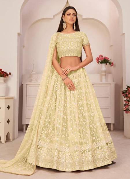Light Pista Colour KELAYA 1 Heavy Wedding Wear Embroidery Work Fancy Lahenga Choli Collection 2103-B